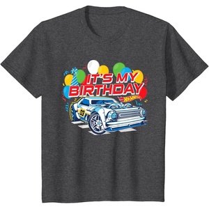 image:imageKids Hot Wheels Its My Birthday Balloons and Confetti TShirtDark Heather Grey