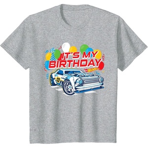 image:imageKids Hot Wheels Its My Birthday Balloons and Confetti TShirtHeather Grey