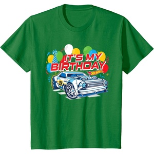 image:imageKids Hot Wheels Its My Birthday Balloons and Confetti TShirtKelly Green
