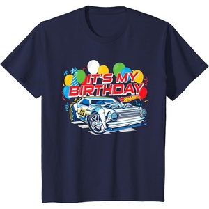 image:imageKids Hot Wheels Its My Birthday Balloons and Confetti TShirtNavy Blue