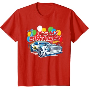 image:imageKids Hot Wheels Its My Birthday Balloons and Confetti TShirtRed
