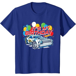 image:imageKids Hot Wheels Its My Birthday Balloons and Confetti TShirtRoyal Blue