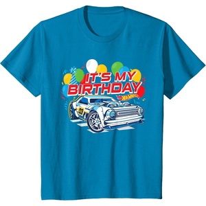 image:imageKids Hot Wheels Its My Birthday Balloons and Confetti TShirtSapphire Blue
