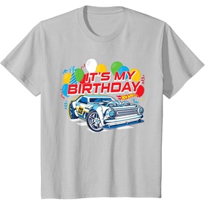 image:imageKids Hot Wheels Its My Birthday Balloons and Confetti TShirtSilver Grey