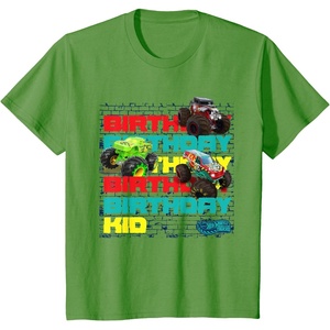 image:imageKids Hot Wheels Monster Trucks  Birthday Kid Crash Zone TShirtGrass Green