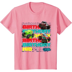 image:imageKids Hot Wheels Monster Trucks  Birthday Kid Crash Zone TShirtPink
