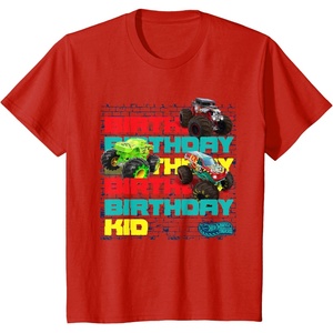 image:imageKids Hot Wheels Monster Trucks  Birthday Kid Crash Zone TShirtRed