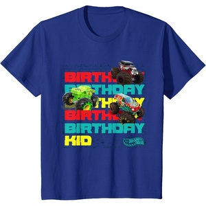 image:imageKids Hot Wheels Monster Trucks  Birthday Kid Crash Zone TShirtRoyal Blue