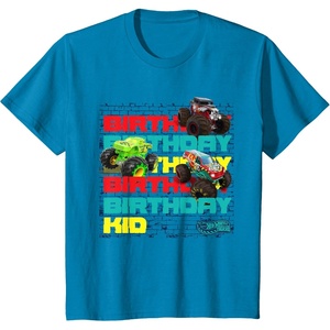 image:imageKids Hot Wheels Monster Trucks  Birthday Kid Crash Zone TShirtSapphire Blue