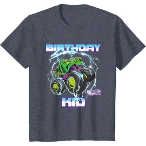 image:imageKids Hot Wheels Monster Trucks  Birthday Kid TShirtHeather Blue