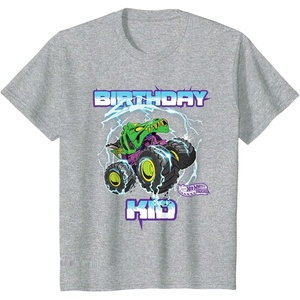 image:imageKids Hot Wheels Monster Trucks  Birthday Kid TShirtHeather Grey