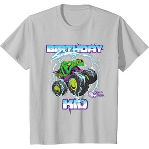 image:imageKids Hot Wheels Monster Trucks  Birthday Kid TShirtSilver Grey