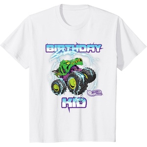 image:imageKids Hot Wheels Monster Trucks  Birthday Kid TShirtWhite