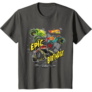 image:imageKids Hot Wheels Monster Trucks  Epic Birthday TShirtAsphalt Grey
