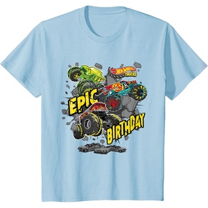 image:imageKids Hot Wheels Monster Trucks  Epic Birthday TShirtBaby Blue