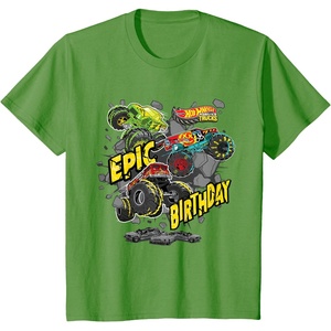image:imageKids Hot Wheels Monster Trucks  Epic Birthday TShirtGrass Green