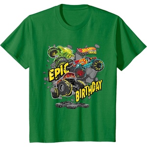 image:imageKids Hot Wheels Monster Trucks  Epic Birthday TShirtKelly Green