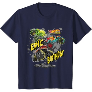 image:imageKids Hot Wheels Monster Trucks  Epic Birthday TShirtNavy Blue