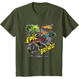 image:imageKids Hot Wheels Monster Trucks  Epic Birthday TShirtOlive Green