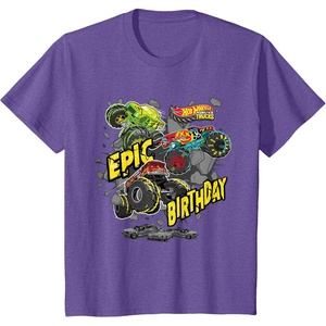 image:imageKids Hot Wheels Monster Trucks  Epic Birthday TShirtPurple Heather