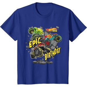 image:imageKids Hot Wheels Monster Trucks  Epic Birthday TShirtRoyal Blue