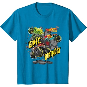 image:imageKids Hot Wheels Monster Trucks  Epic Birthday TShirtSapphire Blue