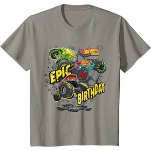 image:imageKids Hot Wheels Monster Trucks  Epic Birthday TShirtSlate Grey