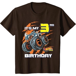 image:imageKids Hot Wheels Monster Trucks  Its My 3rd Birthday TShirtBrown
