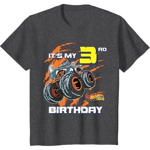 image:imageKids Hot Wheels Monster Trucks  Its My 3rd Birthday TShirtDark Heather Grey