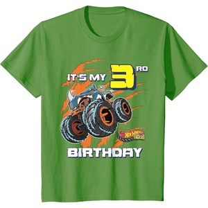 image:imageKids Hot Wheels Monster Trucks  Its My 3rd Birthday TShirtGrass Green