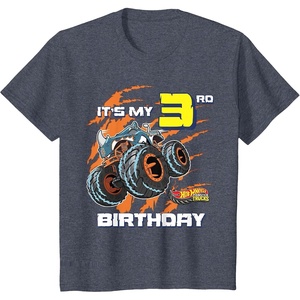 image:imageKids Hot Wheels Monster Trucks  Its My 3rd Birthday TShirtHeather Blue