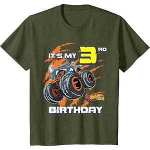 image:imageKids Hot Wheels Monster Trucks  Its My 3rd Birthday TShirtOlive Green