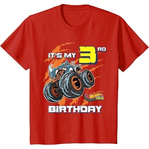 image:imageKids Hot Wheels Monster Trucks  Its My 3rd Birthday TShirtRed