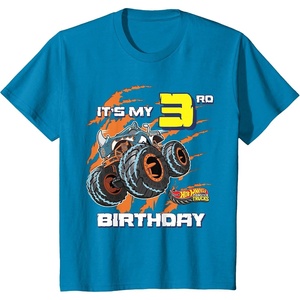 image:imageKids Hot Wheels Monster Trucks  Its My 3rd Birthday TShirtSapphire Blue