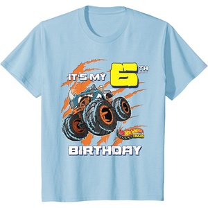 image:imageKids Hot Wheels Monster Trucks  Its My 6th Birthday TShirtBaby Blue
