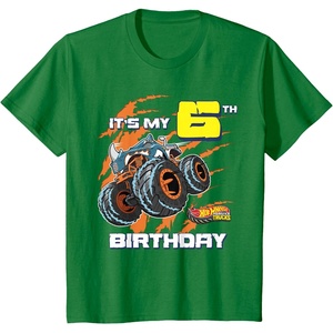 image:imageKids Hot Wheels Monster Trucks  Its My 6th Birthday TShirtKelly Green
