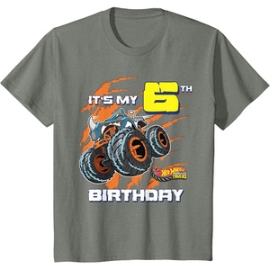 image:imageKids Hot Wheels Monster Trucks  Its My 6th Birthday TShirtOlive Heather