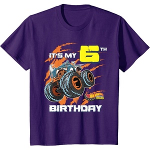 image:imageKids Hot Wheels Monster Trucks  Its My 6th Birthday TShirtPurple