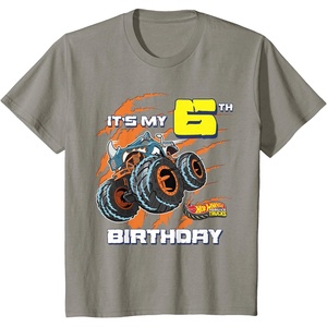 image:imageKids Hot Wheels Monster Trucks  Its My 6th Birthday TShirtSlate Grey