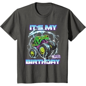 image:imageKids Hot Wheels Monster Trucks  Its My Birthday Epic Crushing TShirtAsphalt Grey