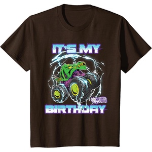 image:imageKids Hot Wheels Monster Trucks  Its My Birthday Epic Crushing TShirtBrown
