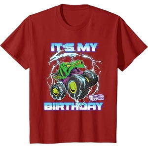 image:imageKids Hot Wheels Monster Trucks  Its My Birthday Epic Crushing TShirtCranberry Red