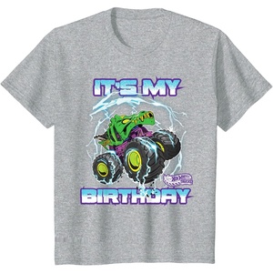 image:imageKids Hot Wheels Monster Trucks  Its My Birthday Epic Crushing TShirtHeather Grey