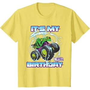 image:imageKids Hot Wheels Monster Trucks  Its My Birthday Epic Crushing TShirtLemon Yellow