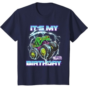 image:imageKids Hot Wheels Monster Trucks  Its My Birthday Epic Crushing TShirtNavy Blue