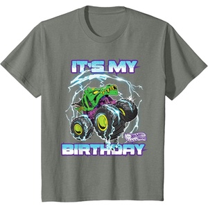 image:imageKids Hot Wheels Monster Trucks  Its My Birthday Epic Crushing TShirtOlive Heather