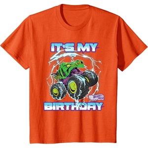 image:imageKids Hot Wheels Monster Trucks  Its My Birthday Epic Crushing TShirtOrange