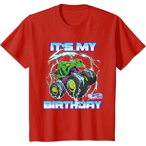 image:imageKids Hot Wheels Monster Trucks  Its My Birthday Epic Crushing TShirtRed