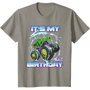 image:imageKids Hot Wheels Monster Trucks  Its My Birthday Epic Crushing TShirtSlate Grey