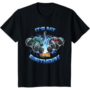 image:imageKids Hot Wheels Monster Trucks  Its My Birthday Smash and Crash TShirtBlack